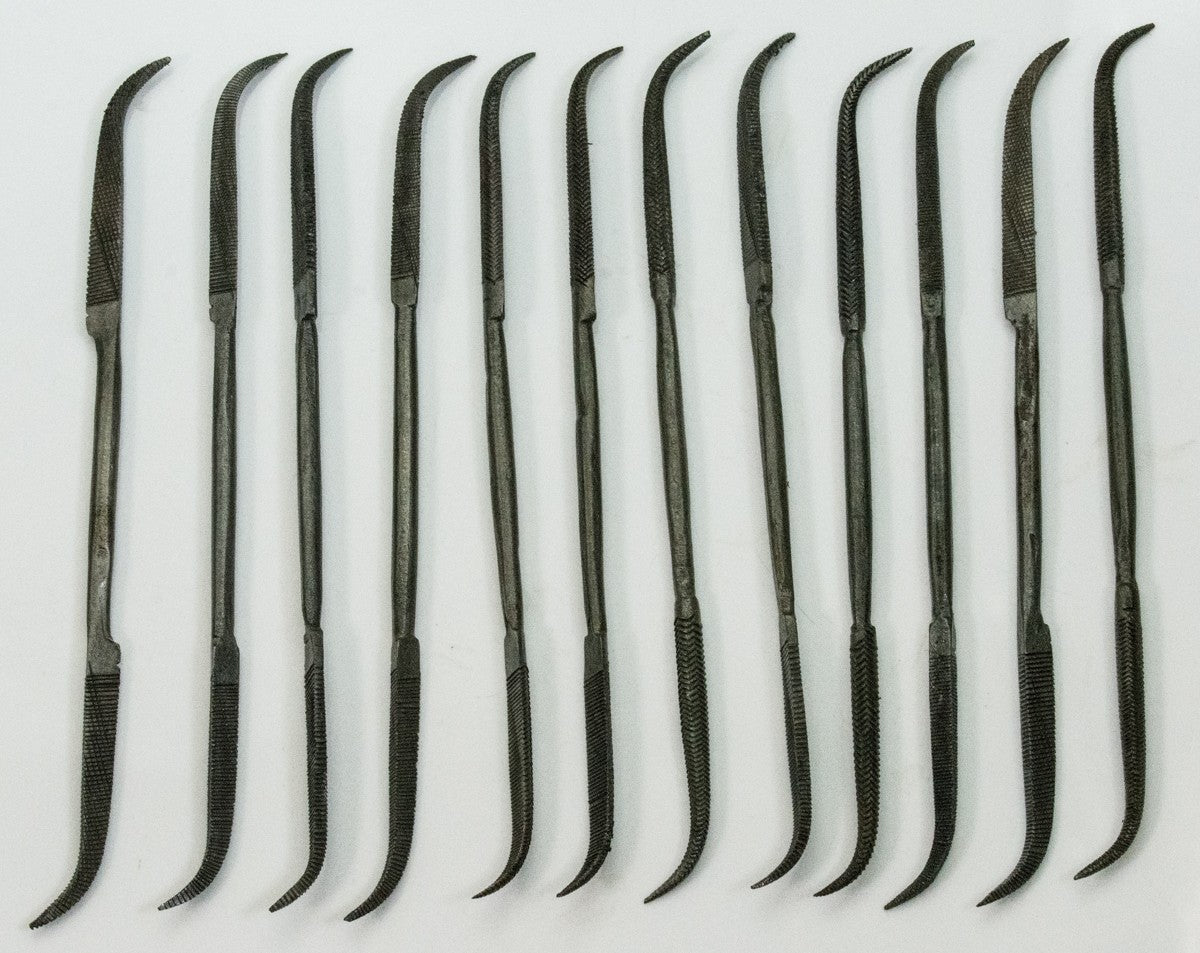 12x Riffler curved rasp files double end tool filing jewellery jewellers file
