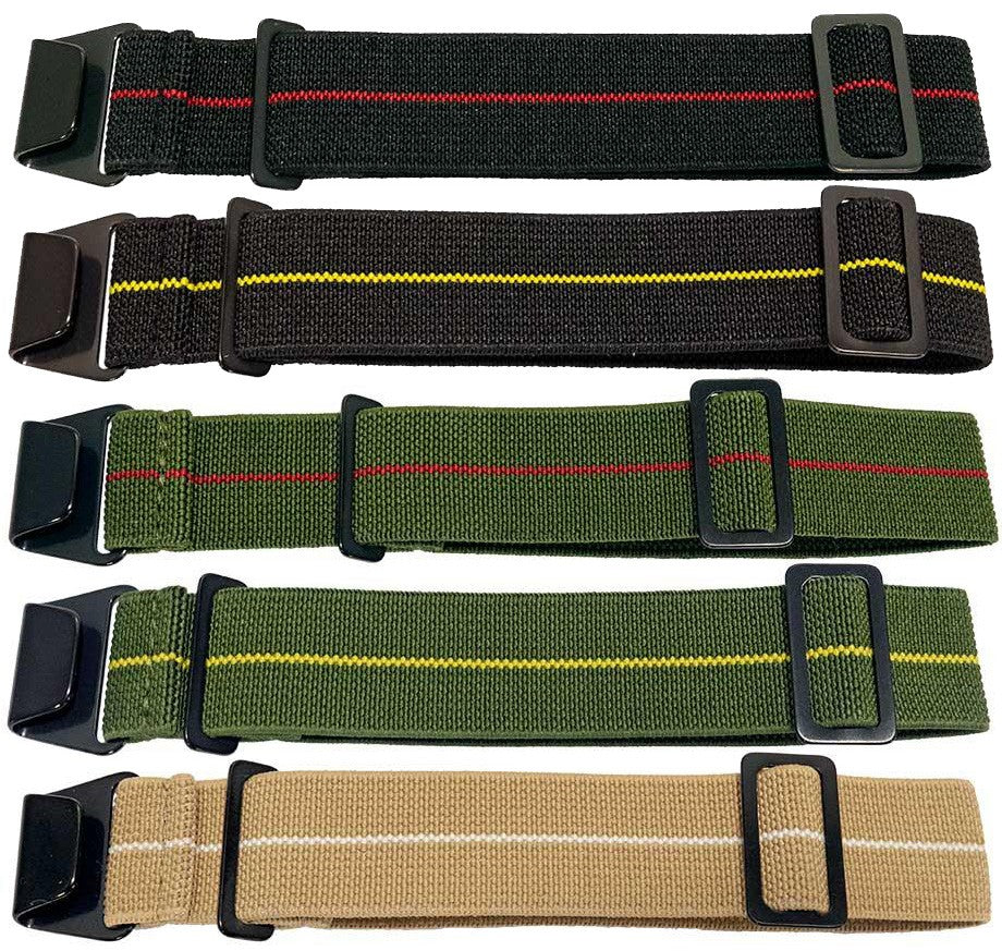 Elasticated Soft Nylon Watch Strap Stripe Military Replacement Stretchy Bracelet
