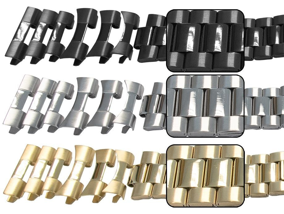 Satin Mirror Watch Bracelet 22mm 24mm 26mm Extra Large Rolex President Strap
