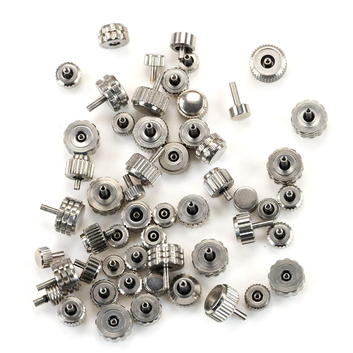 Quality Steel Silver 50x Watch Crowns Large Size Spares Repairs Parts Watchmaker