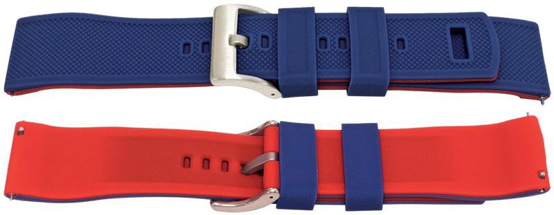 Silicone Rubber Contrast Textured Watch Strap Divers Sports 22mm Replacement