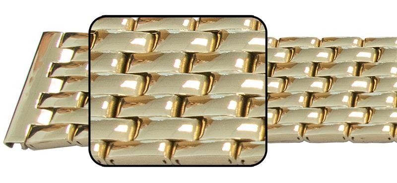 Quality Full Mirror Bracelet Watch Strap Centre Fold Safety Clasp 7 Link Row