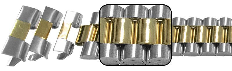 Watch Bracelet Straight End Satin Mirror Replacement Strap Rolex President Style