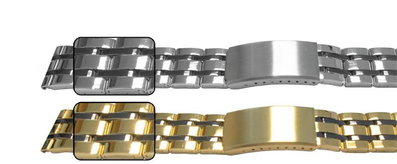 Black Mirror Watch Bracelet Strap Centre Fold Clasp 5 Link Row Type Quality