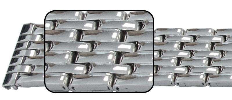 Full Mirror Watch Bracelet Strap Spring Loaded Centre Clasp 7 Link Row Quality