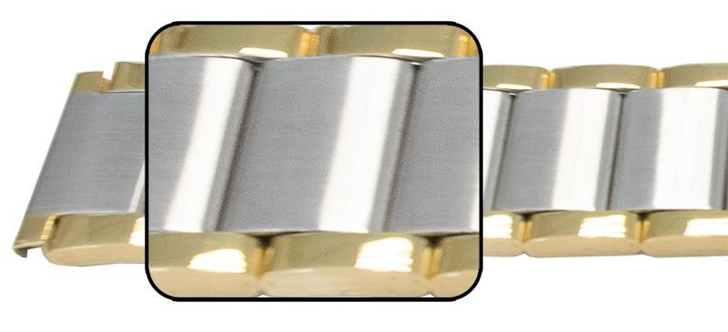Bracelet Watch Strap Quality Mirror Satin 3 Link Row Centre Fold Safety Clasp