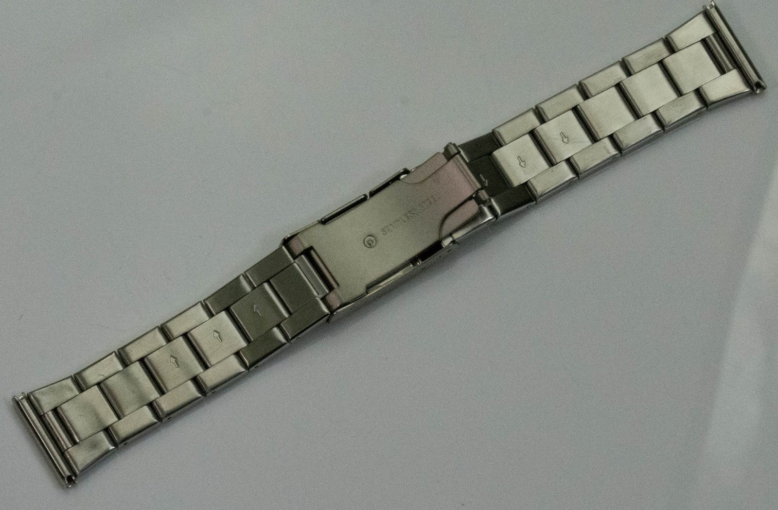 Steel Watch Bracelet Push Button Clasp 18mm 20mm 22mm Black Silver Replacement