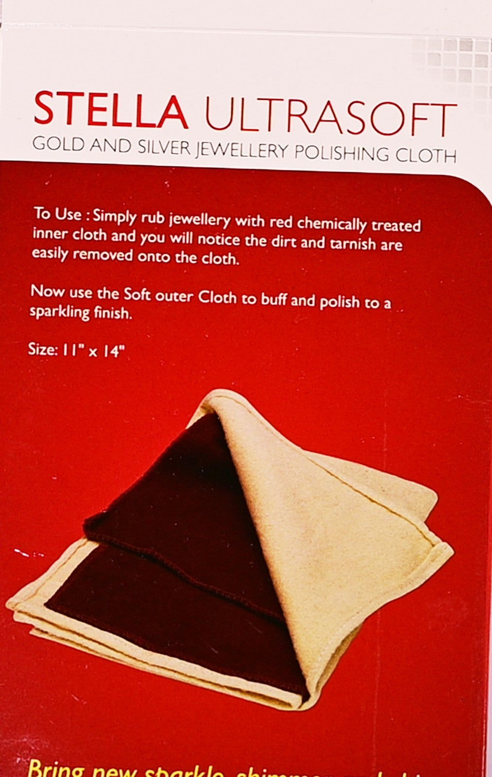 Quality Polishing Rouge Treated Cloth Cleans & Polishes Gold Silver Watch Large