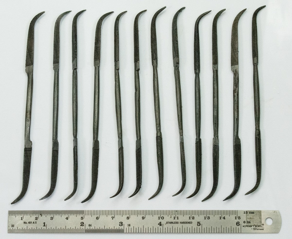 12x Riffler curved rasp files double end tool filing jewellery jewellers file