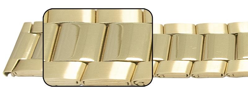 Quality Mirror Satin 3 Link Row Watch Strap Bracelet Centre Fold Safety Clasp