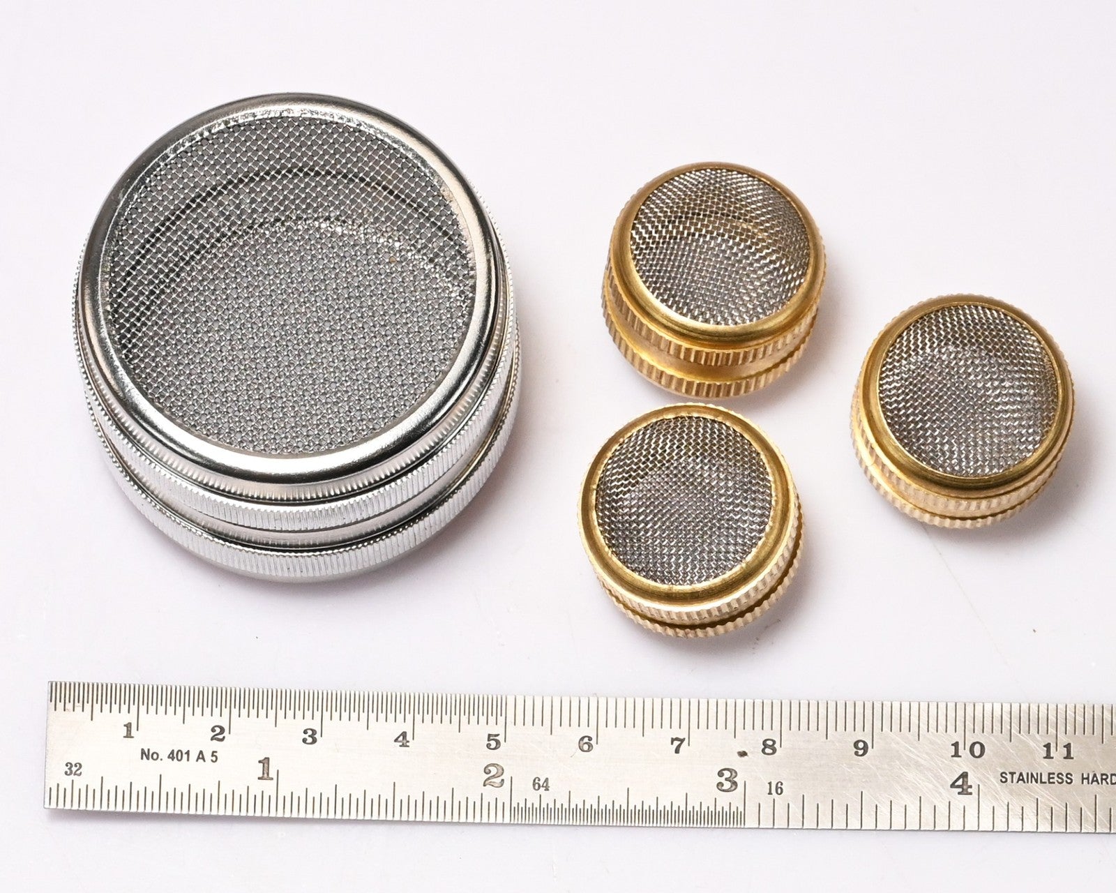 Watch Parts Cleaning Basket Set 4pc Mesh Ultrasonic 48mm Steel 24mm Brass UK