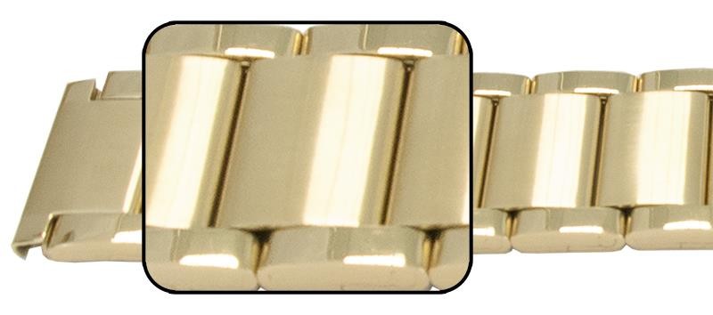 Bracelet Watch Strap Quality Mirror Satin 3 Link Row Centre Fold Safety Clasp