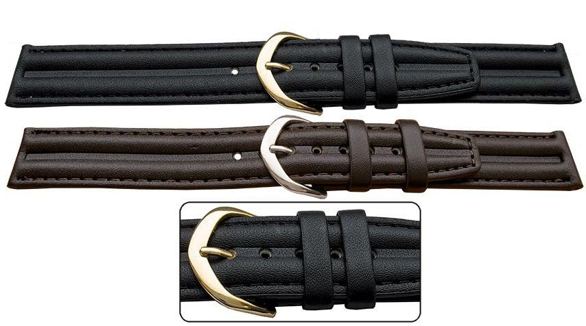 Vegan Friendly Smooth Synthetic Ribbed Leather Watch Strap Alternative Bracelet