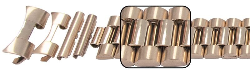 Satin Mirror Watch Bracelet Straight Curved Replacement Rolex President Strap