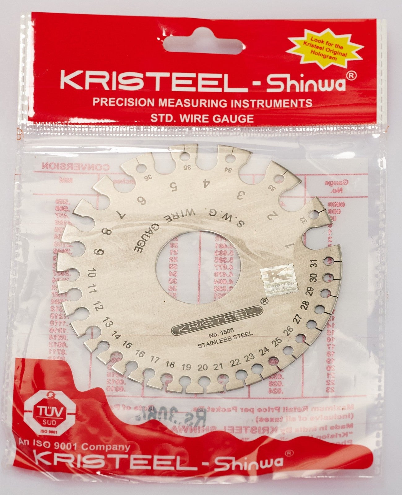 PREMIUM SWG Gauge Steel Wire Measuring Millimeters & Imperial Tool Wires Measure
