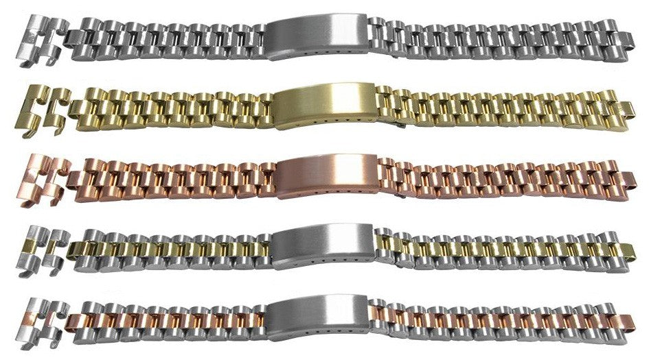 Watch Bracelet Straight End Satin Mirror Replacement Strap Rolex President Style