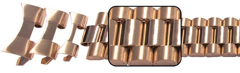 Rose Gold Watch Bracelet Replacement Strap For Rolex President Curved Straight