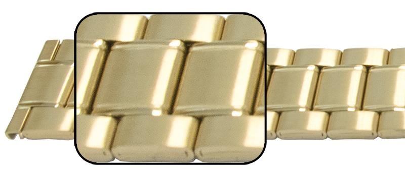 Satin And Mirror Edged Watch Strap Bracelet Centre Fold Safety Clasp 3 Link Row