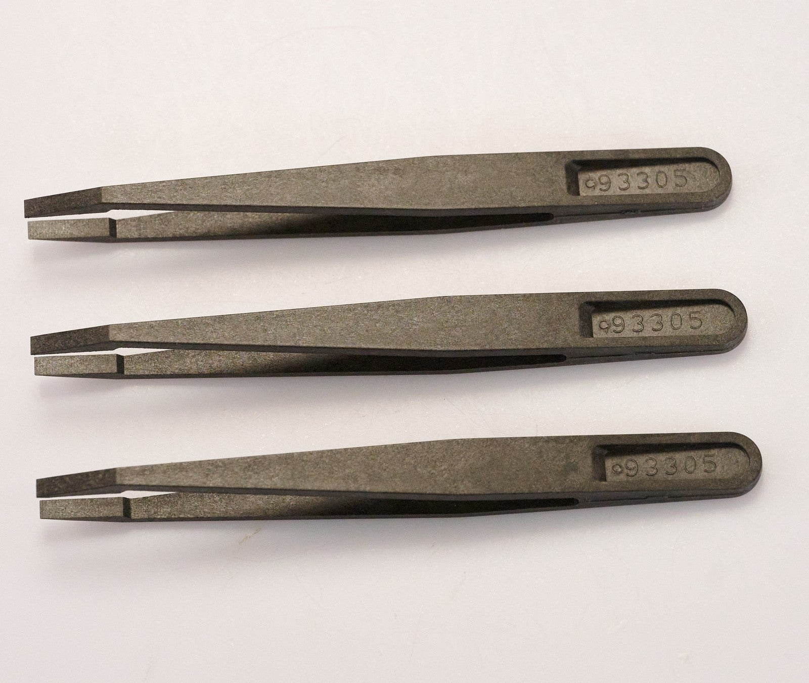 3x Pro ESD Tweezers Watch Battery Changing & Quartz Repair FLAT ENDS Anti Static