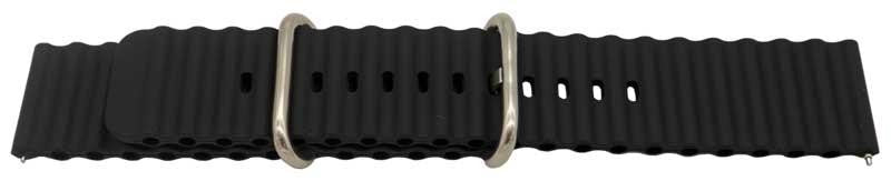 Smooth Silicone Ocean Wave Style Watch Strap Replacement Ripple Rubber Bracelet