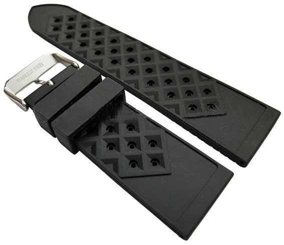 Smooth Rubber Silicone Watch Strap Vulcanised Replacement Rolex Generic