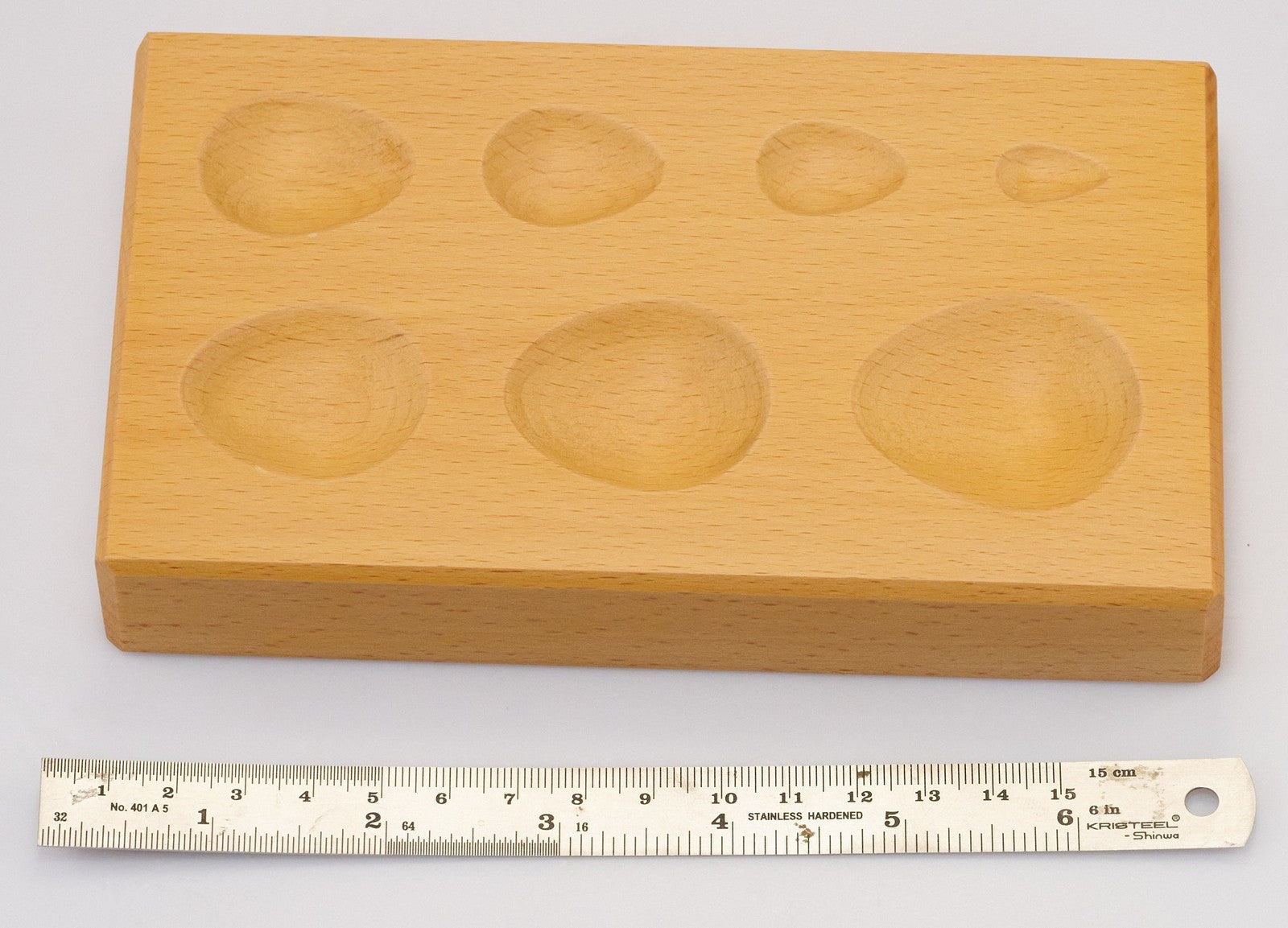 Dapping Block Wood Wooden 4 TEAR DROP SHAPE Doming Forming Tool Shaping Jeweller