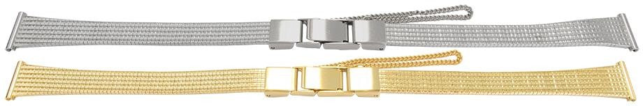 Patterned Mirror Finish Watch Strap Bracelet Open Centre Clasp 12mm Silver Gold