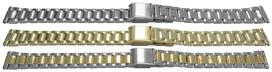 Open Clasp Bracelet Full Mirror Finish Watch Strap 10mm-14mm Silver Gold Quality