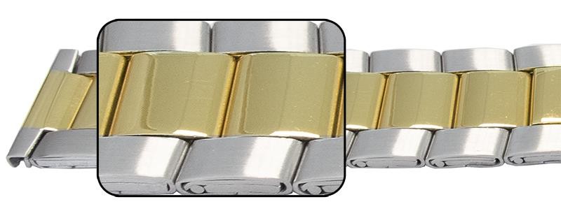 Quality Mirror Satin 3 Link Row Watch Strap Bracelet Centre Fold Safety Clasp