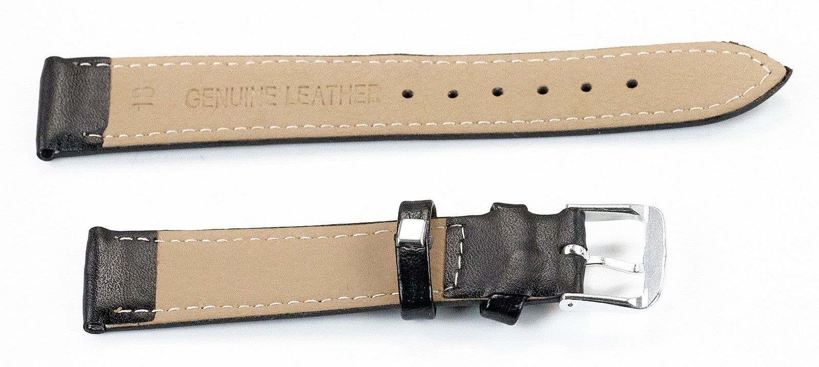 Value Mens Black Genuine Leather Watch Strap Band 18mm 20mm 22mm Replacement New