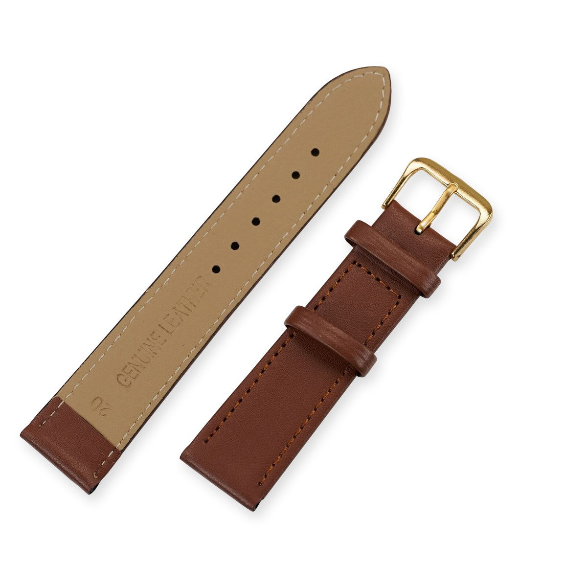 Value Mens Brown Genuine Leather Watch Strap Band 18mm 20mm 22mm Replacement New