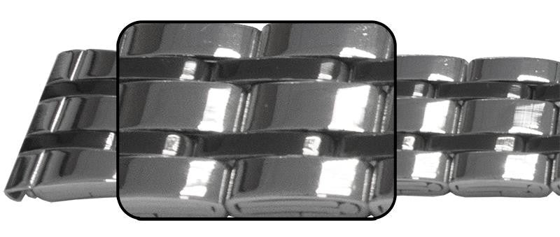 Black Mirror Watch Bracelet Strap Centre Fold Clasp 5 Link Row Type Quality