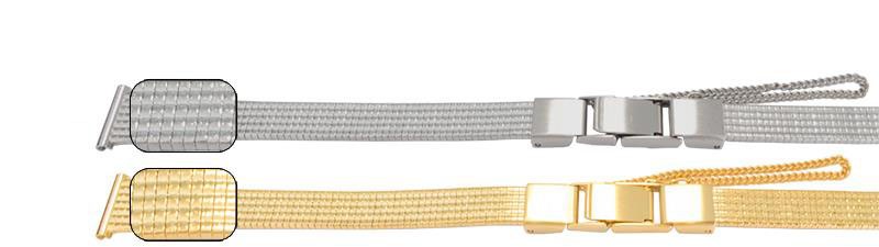 Patterned Mirror Finish Watch Strap Bracelet Open Centre Clasp 12mm Silver Gold