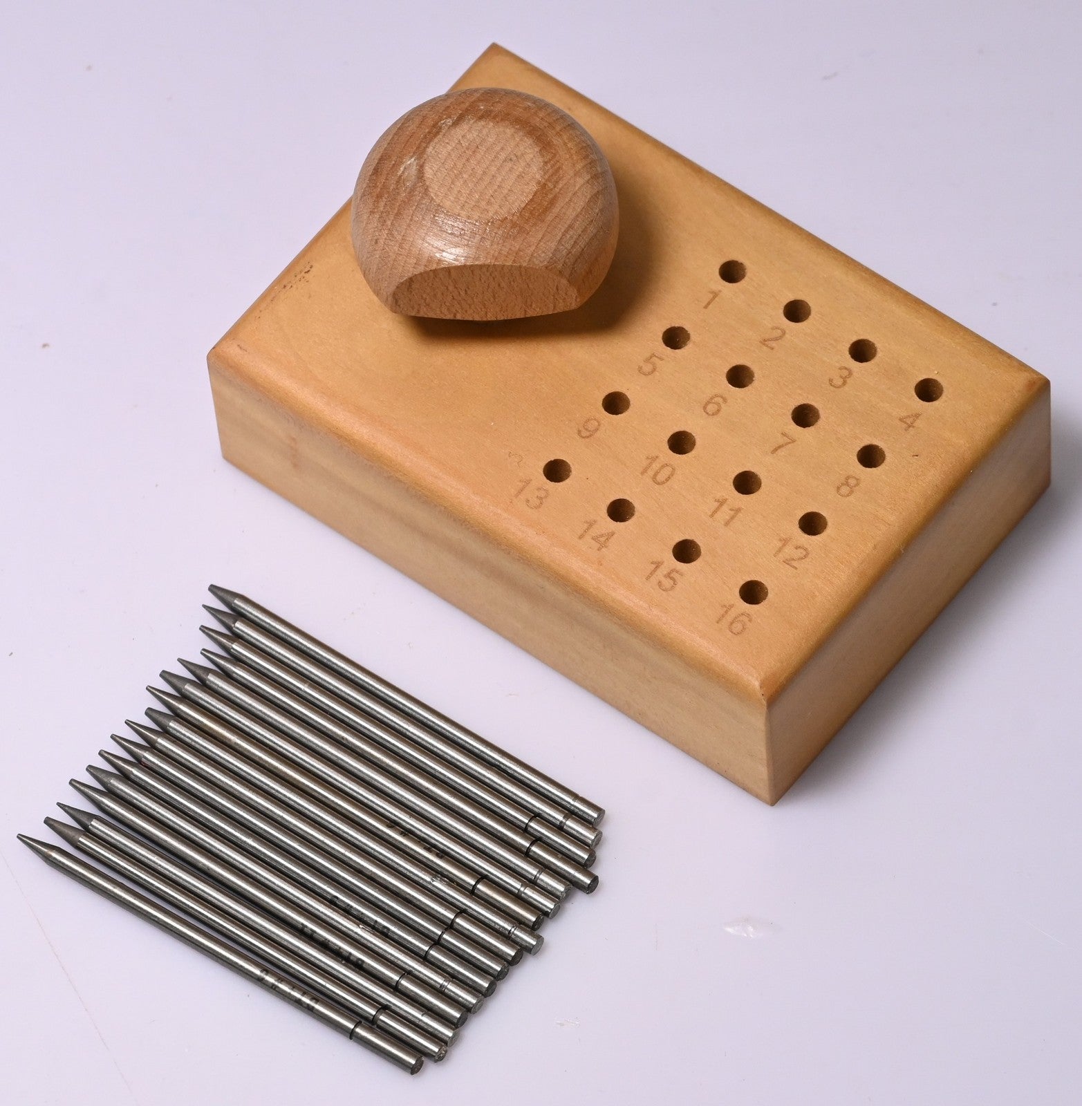 Jewellers Beading Tools 1-16 Diamond Stone Setting Wooden Handle & Stand