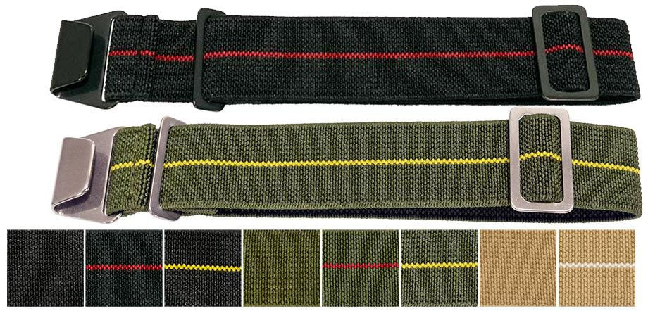 Elasticated Soft Nylon Watch Strap Stripe Military Replacement Stretchy Bracelet