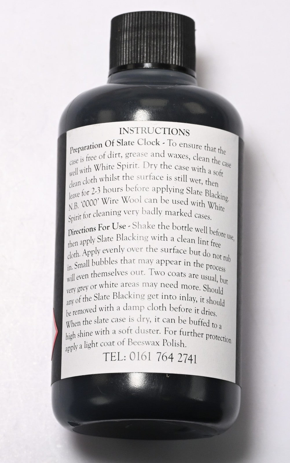 Curator Slate Blacking 120ml Victorian Black Slate Marble Mantel Clock Restorer