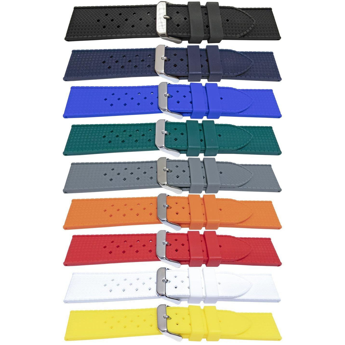 Smooth Rubber Silicone Watch Strap Vulcanised Replacement Rolex Generic