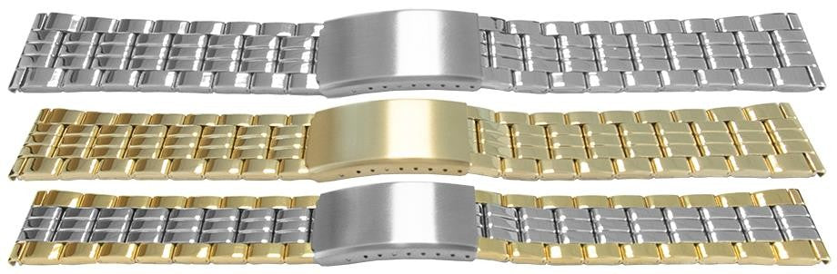 Full Mirror Finish Bracelet Watch Strap Centre Fold Clasp 3 Link Row Quality