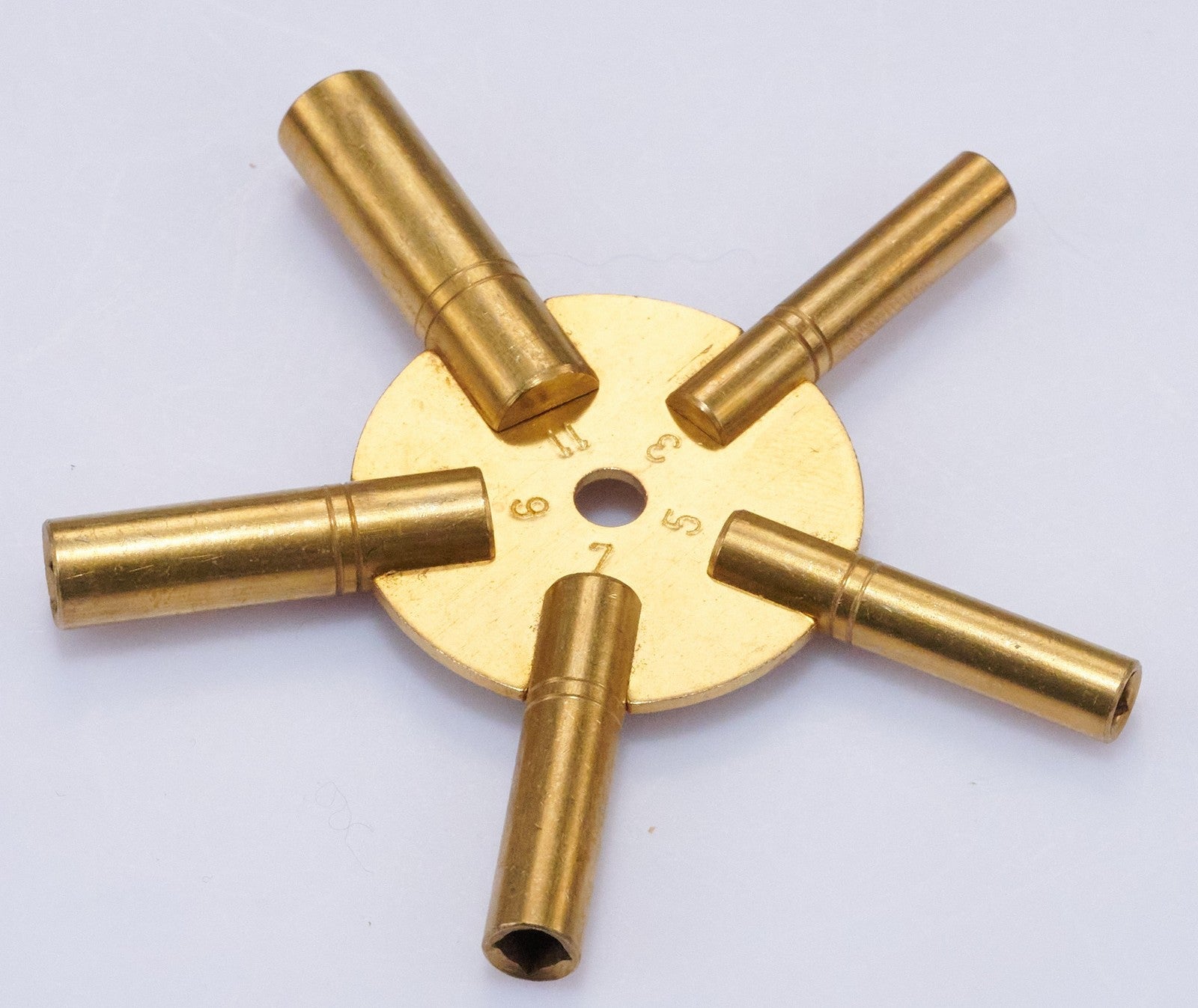 Clock spider keys brass winding key 3-11 Odds Key Winders Old Clocks Key Wind