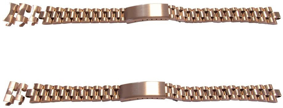 Rose Gold Watch Bracelet Replacement Strap For Rolex President Curved Straight