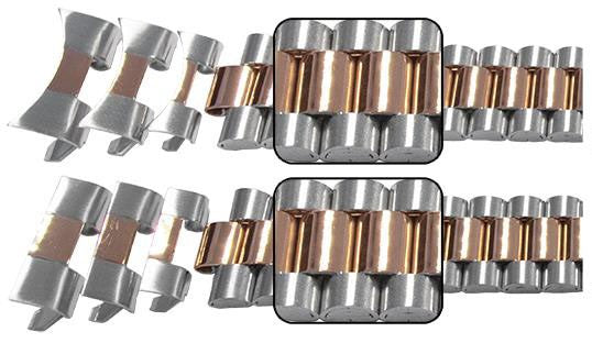 Silver Rose Gold Watch Bracelet Strap For Rolex President Curved Or Straight