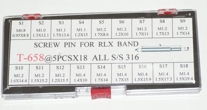 90 screw pins links for rolex watch bands/bracelets/straps ASSORTED SIZES SET
