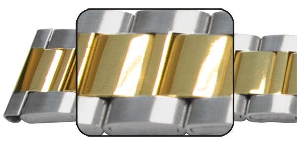 Satin With Mirror Centre Watch Bracelet Strap 18mm-24mm 1 Link Row Type Fold