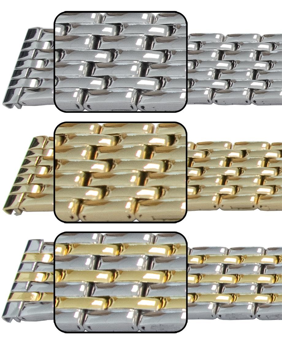 Full Mirror Watch Bracelet Strap Spring Loaded Centre Clasp 7 Link Row Quality