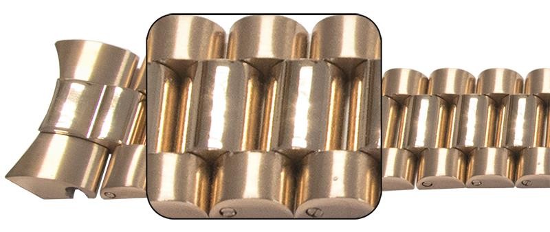 20mm Watch Bracelet Solid Curved End Links Satin Mirror Strap Rolex President