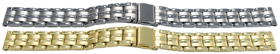 Mirror Satin Watch Bracelet Strap Spring Release Clasp 3 Link Row Type Quality