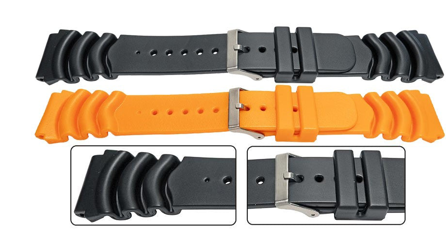 XL Rubber Divers Watch Strap Replacement PVC Heavy Grade Extra Large Bracelet