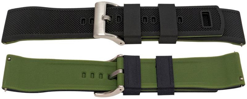 Silicone Rubber Contrast Textured Watch Strap Divers Sports 22mm Replacement