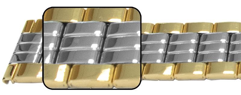 Full Mirror Finish Bracelet Watch Strap Centre Fold Clasp 3 Link Row Quality