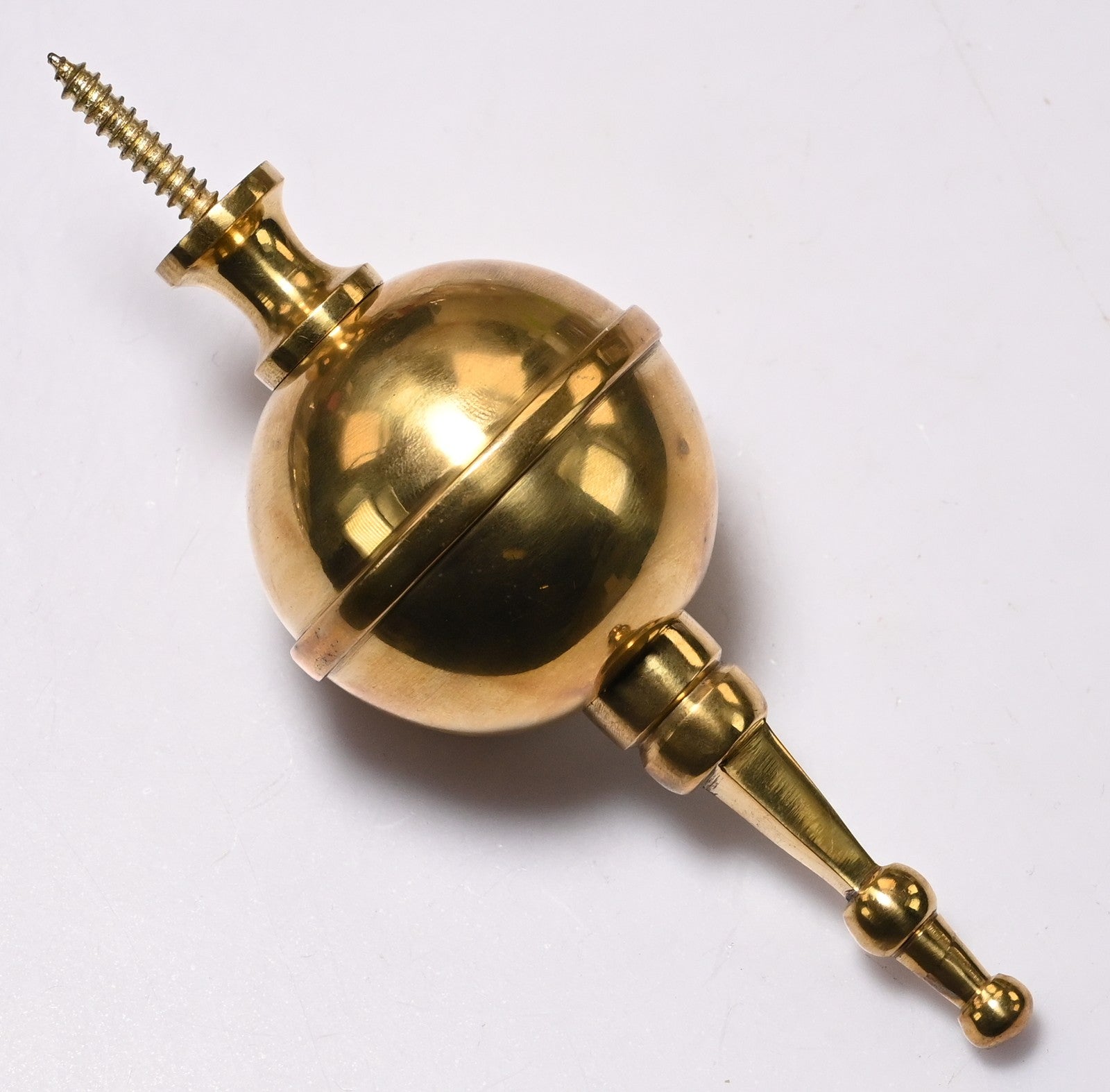 2x Clock Brass Finial Spire Ball Case Ornament Ball Part Watch Tool Screw In